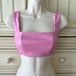 Edikted Women’s Pink Faux Leather Bustier Halter Style Crop Tank Top Sz XS Photo 0