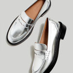 Madewell The Vernon Loafer in silver size 8 preppy academia office career Photo 0