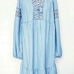 Old Navy  Embroidered Boho Chambray Midi Dress Photo 0