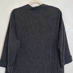 Hot Cotton Linen Blend Black White Striped Button Down Tunic Shirt, Size XL Photo 7