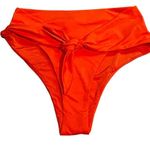 We Wore What Riviera Bikini Bottom Spicy Orange High Waist Self Tie Swim XS NWT Photo 2