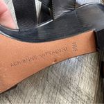 Adrienne Vittadini  Rheanne Black Wedge Strappy Sandals Size 8.5 Fine Leather Photo 4
