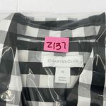Charter Club  Women Gingham,Print Tie,Hem Shirt, Deep Black Size 10 (Z137)‎ Photo 5
