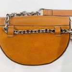ZARA 100% leather and chain waist belt bag with silver hardware Photo 10