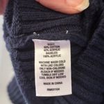 Crown & Ivy 1X Navy Multicolor Pom Pom Sweater Bishop Sleeve Ribbed Party Fun Photo 5