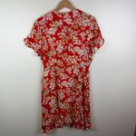 J Jill Red Floral Wrap Dress Size MP Lightweight Flowy Feminine Church Office Size M Photo 4