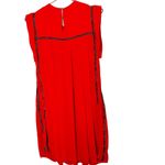 SABINA MUSAYEV Women's Luby Red Gunmetal Beading Shift Mini Dress Size Small Photo 2