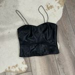 Bailey 44 faux leather sweetheart neckline leather crop top Photo 0