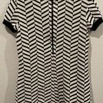 ZARA Antique White Black Short Sleeve Mini Dress Photo 2