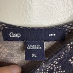 Gap Long Maxi Casual Dress Woman’s Size XL Geometric Diamond Print Navy Blue Photo 4