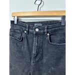 ZARA  Black Cropped Kick Flare Jeans Raw Hem Women's Size 10 Photo 2