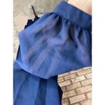 Dress sheer navy lace collar pleated skirt vintage 1980s Blue Size 6 Photo 9