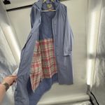 L.L.Bean Women's Long Hooded Waterproof Raincoat Plaid Lined XL Purple Photo 5