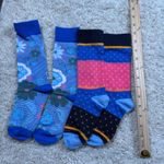 Bombas  Socks Medium Blue Floral Polka Dot Pattern Crew Socks Photo 6