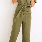 Madewell Jumpsuit Womens Size Small Tie Waist Military Green Coveralls Photo 0