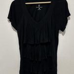 New York & Co. Black Ruffle Layered Shirt‎ Top Size Small Photo 0