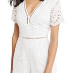 Abercrombie & Fitch V-Neck Short Sleeve White Eyelet Romper XL Photo 0