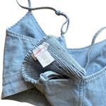 House of Harlow 1960 Denim Bralette Rhinestone Crop Top Size Large Festival y2k Blue Photo 2