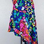Nanette Lepore L’Amour Faith Multi-Color Mosaic Hi-Low Skirt EUC XS Photo 2