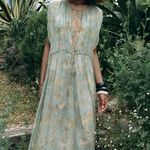 ZARA  Blue Floral Maxi Dress bohemian boho floral printed flowy  Photo 11