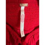 Free People  Long Sleeve Cropped Red Carly Blouse With Tie Front Photo 3