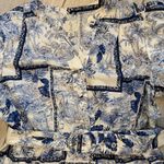 Joie  Blue And White Tropical Toile Fit and Flare Dress, Sz 10 Photo 10