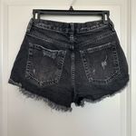 Free People We the Free Distressed Black Denim Shorts Photo 3