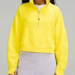 Lululemon 💛 Scuba Canary Yellow Funnel Neck Half Zip Sweatshirt Photo 0