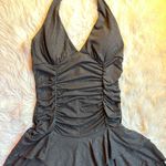 La Belle Vintage Y2K Black Glitter Ruched Halter Tiered Dress Medium Homecoming Photo 9