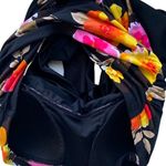 1 Piece Bright Flowers & Black Ruched Sides Padded Bra Swimsuit ~ Womens Size 14 Photo 4