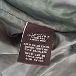 7 For All Mankind  Womens Faux Leather Gold Button Up Crop Jacket Green Size L Photo 6