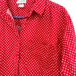 IZOD  Size Medium Button Up Long Sleeve Red White Star Pattern Shirt 100% Cotton‎ Photo 2