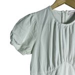 Lisa Says Gah White Floral Embroidered Puff Sleeve A-Line Midi Dress Size Small Photo 7