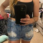 Forever 21 High Waisted Ripped Demin Shorts Photo 5