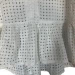 Halogen White Netted Cotton Knit Sleeveless Peplum Style Blouse Women Sz XS Photo 4