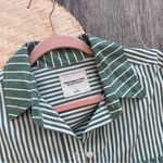 Abercrombie & Fitch  green two toned striped button down shirt Photo 1