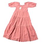 Universal Threads Universal Thread Women's Coral Pink Puff Sleeve Tiered Dress - Size Small - NWT Photo 0
