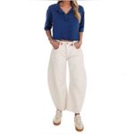 Free People NWT Denmark Polo Top in Bellweather Blue XL Photo 2