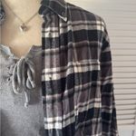 Weatherproof  Grey Plaid Button Down Flannel Shirt Photo 1