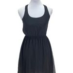 No Boundaries Womens Chiffon Sun dress Black Size S NWT Sheer LBD Minimalist Photo 0