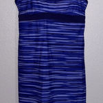 Athleta  Womens Shorebreak Swim Dress Size Small Blue Striped Photo 0
