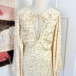 Sabo Skirt Luxe Xandria Silky Ditsy Floral Mini Dress Yellow Sz M NWT Photo 0