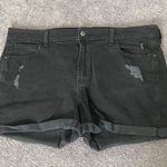 Old Navy Mid-rise Black Wash Ripped Shorts  Photo 0