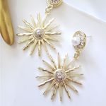 ZARA New!  Golden Sun Earrings Photo 14