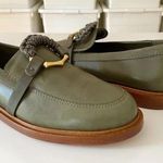 Schutz Rhino Leather Loafer Flats in Military Green NWOB Size 8.5 Retail $178 Photo 5