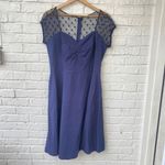 Torrid Women's Size 14 Navy Blue Dress Polka Dot Mesh Sleeves Cocktail Photo 2