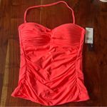 La Blanca Island Goddess Bandeau Tankini Top Swim Hot Coral Pink NWT Size 4 Photo 2