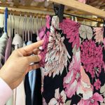 Karen Kane Vintage Jellyfish Style  Lifestyle Floral Midi Skirt Size 6 Black Pink Photo 7