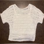 Liz Claiborne  Women's Ivory Cotton Pullover Short Sleeve Sweater Photo 4