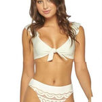 PilyQ New. ivory lace and ruffle bikini set. Small. Retails $179 Photo 0